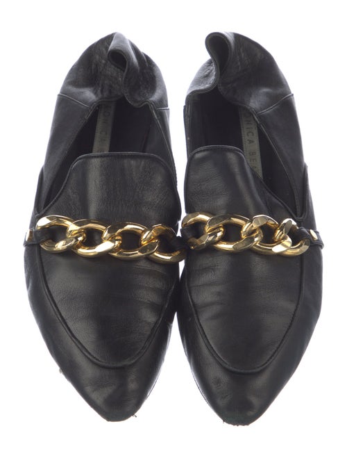 Veronica Beard Leather Chain-Link Accents Pumps