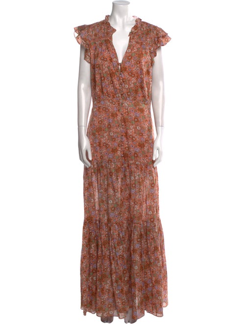 Veronica Beard Floral Print Long Dress