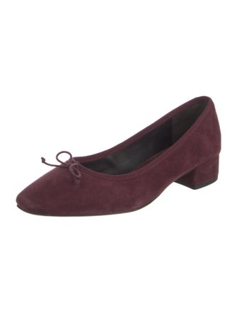 Veronica Beard Suede Bow Accents Ballet Flats