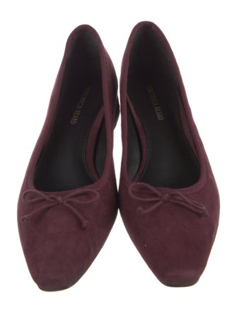 Veronica Beard Suede Bow Accents Ballet Flats