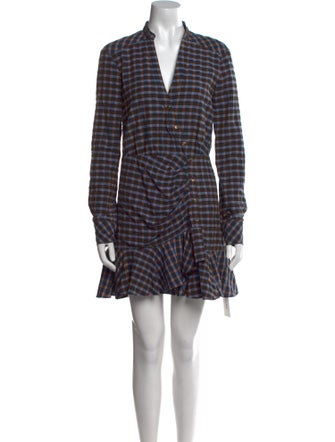 Veronica Beard Plaid Print Mini Dress