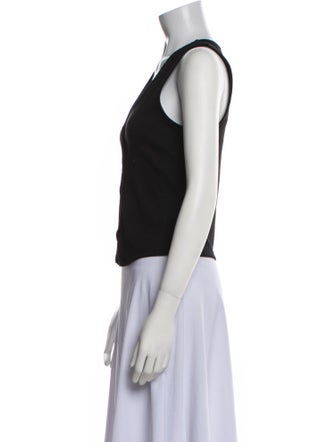 Veronica Beard Cable Knit V-Neck Crop Top