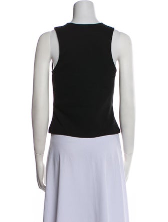 Veronica Beard Cable Knit V-Neck Crop Top