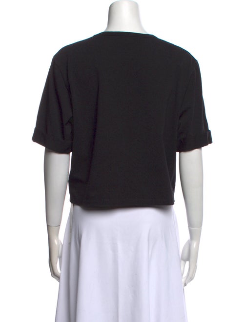 Veronica Beard Graphic Print Crew Neck Crop Top