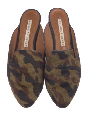 Veronica Beard Ponyhair Printed Mules