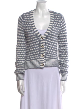 Veronica Beard Striped V-Neck Sweater