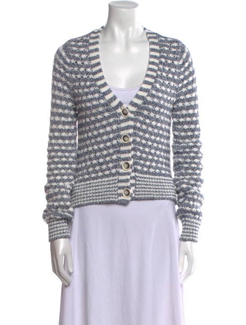 Veronica Beard Striped V-Neck Sweater