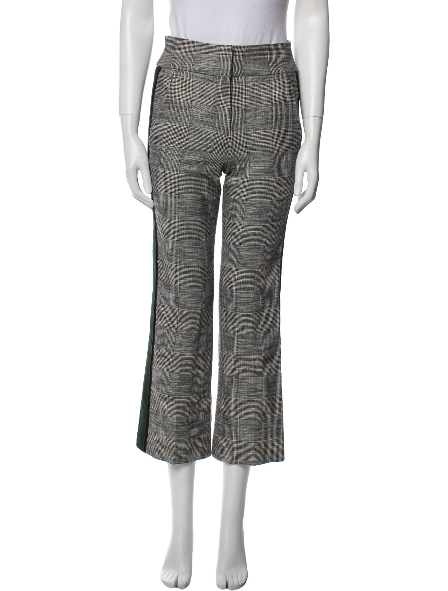 Veronica Beard Plaid Print Wide Leg Pants