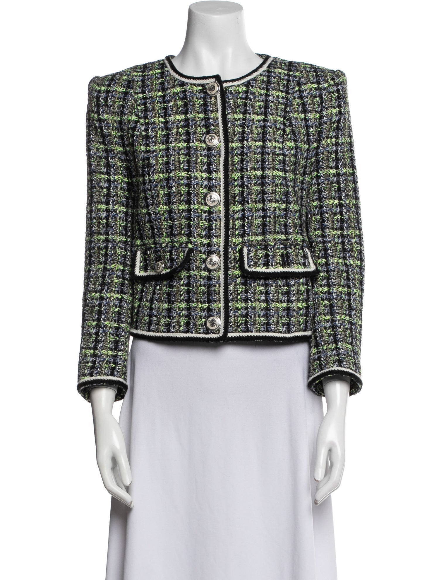 Veronica Beard Tweed Pattern Evening Jacket
