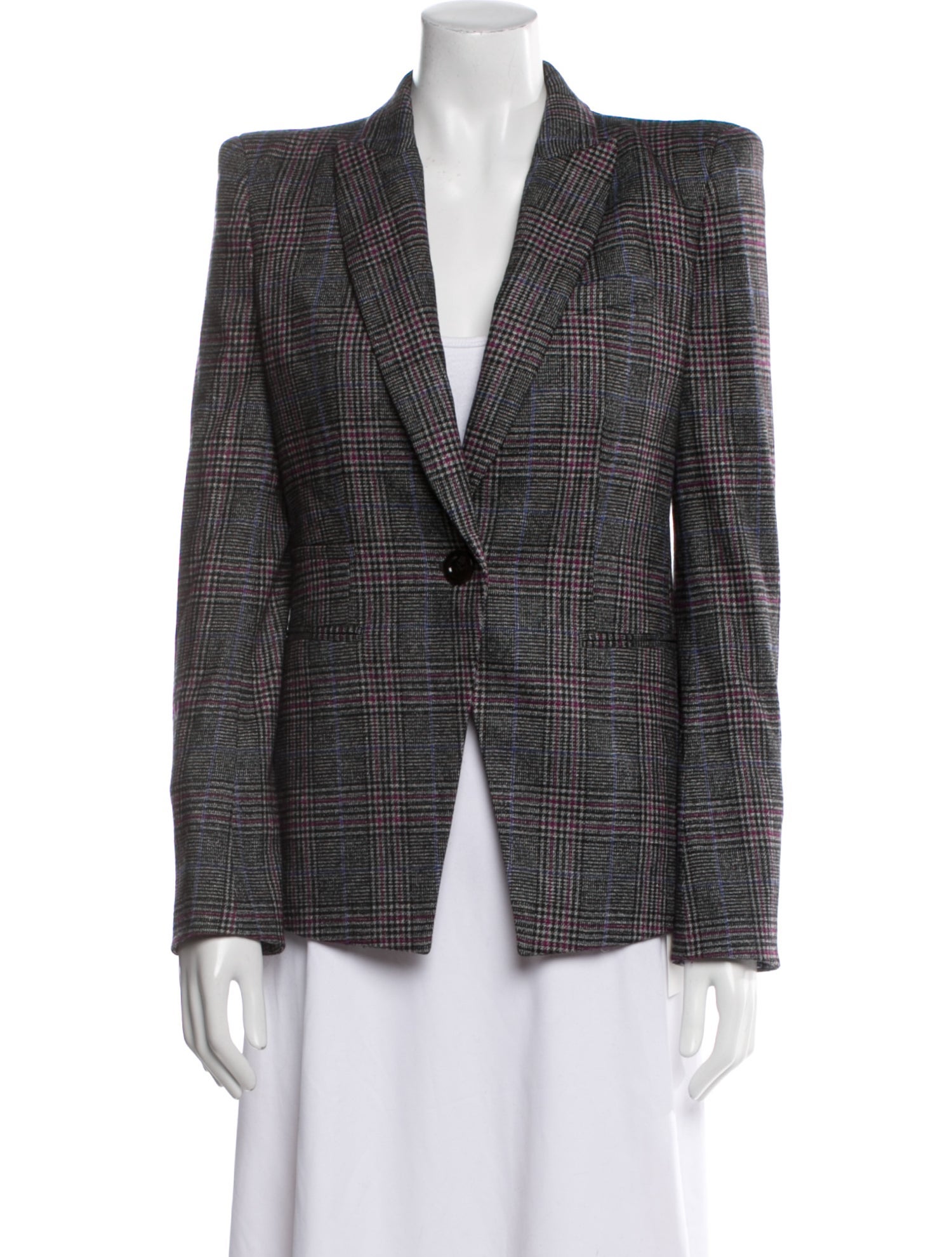 Veronica Beard Plaid Print Blazer
