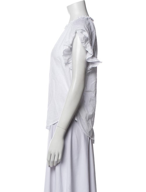 Veronica Beard V-Neck Short Sleeve Blouse