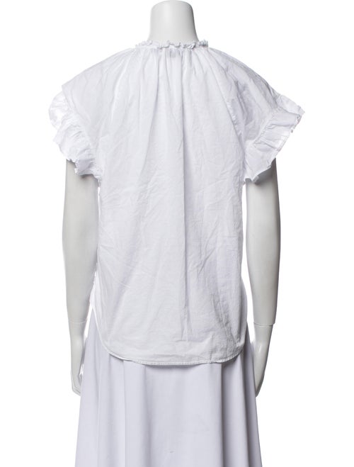 Veronica Beard V-Neck Short Sleeve Blouse