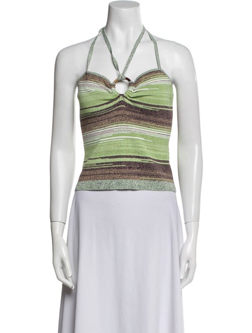 Veronica Beard Striped Halterneck Crop Top