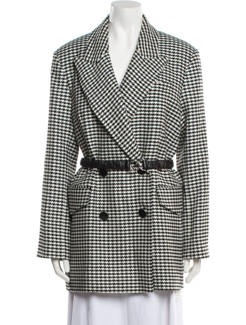 Veronica Beard Houndstooth Print Trench Coat