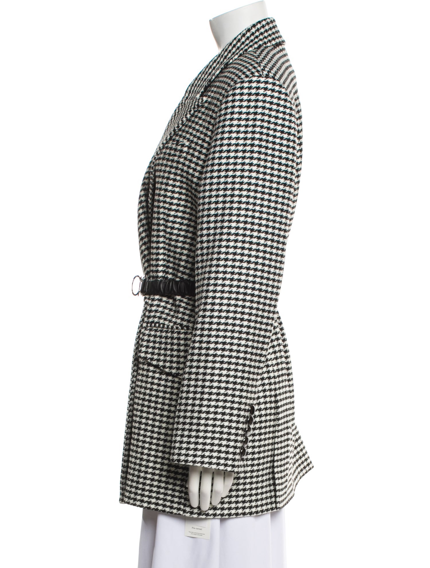 Veronica Beard Houndstooth Print Trench Coat