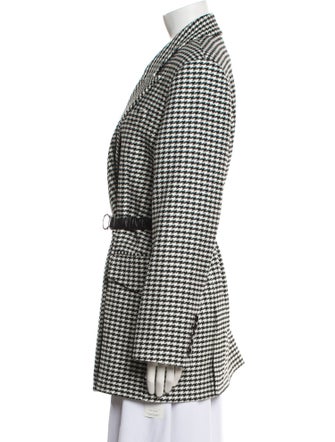 Veronica Beard Houndstooth Print Trench Coat