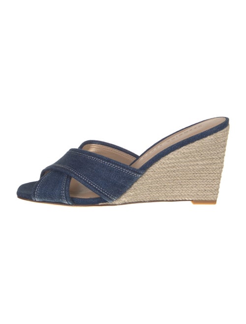 Veronica Beard Denim Colorblock Pattern Slides