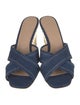 Veronica Beard Denim Colorblock Pattern Slides