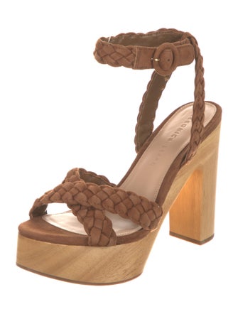 Veronica Beard Suede Braided Accents Sandals