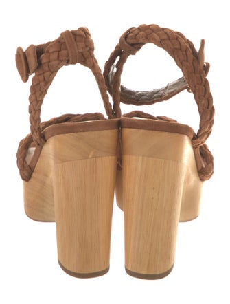 Veronica Beard Suede Braided Accents Sandals