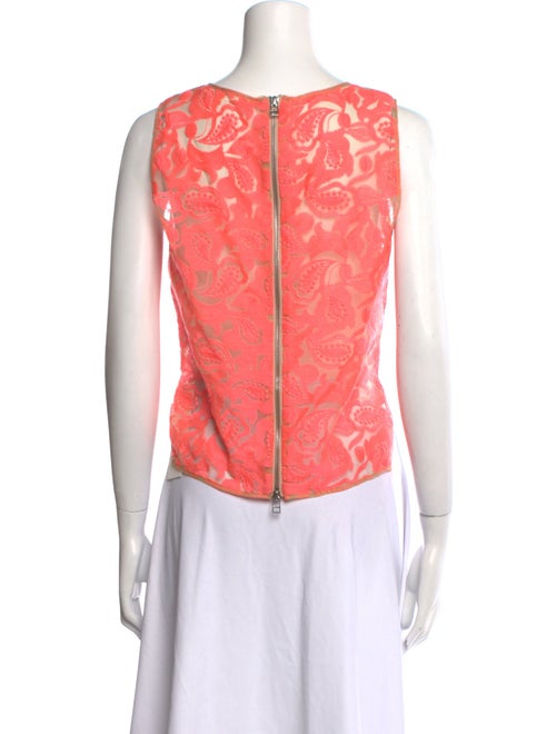 Veronica Beard Lace Pattern Scoop Neck Crop Top