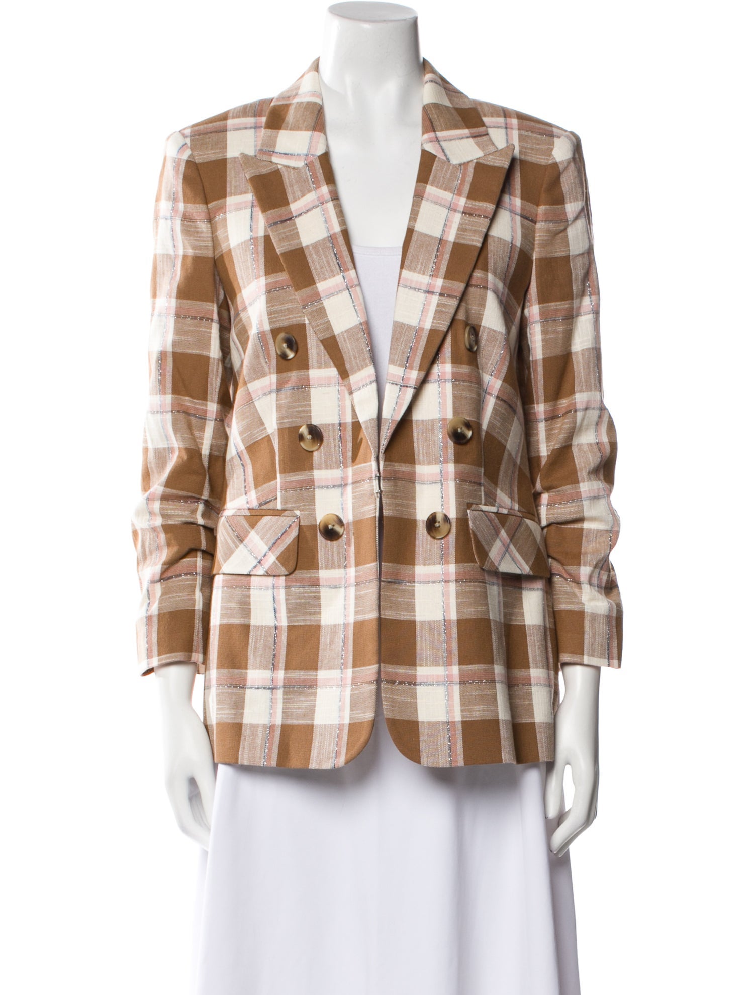 Veronica Beard Plaid Print Blazer