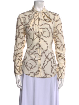 Veronica Beard Silk Printed Button-Up Top