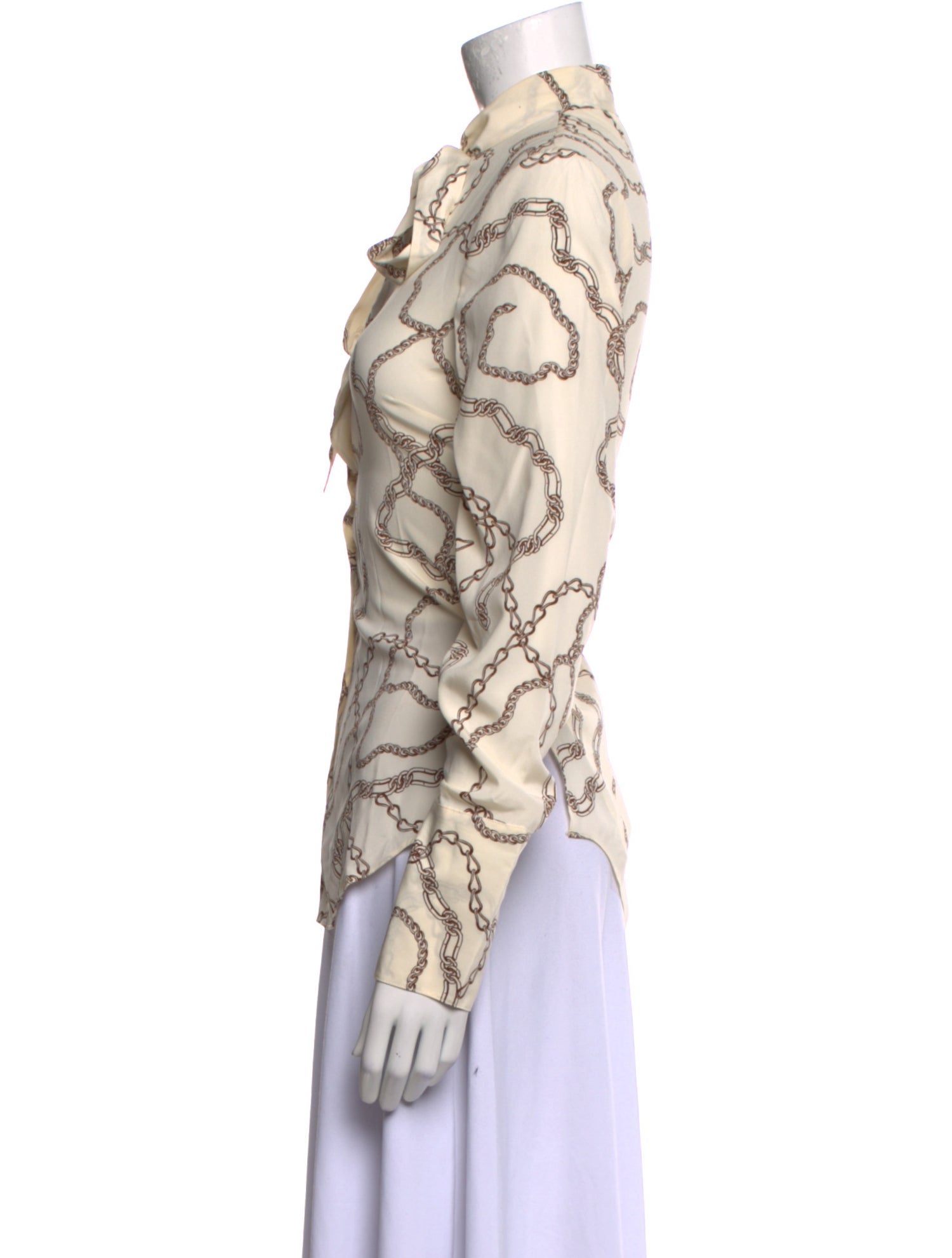 Veronica Beard Silk Printed Button-Up Top