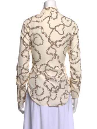 Veronica Beard Silk Printed Button-Up Top