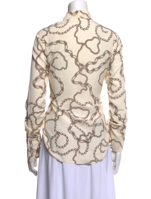 Veronica Beard Silk Printed Button-Up Top