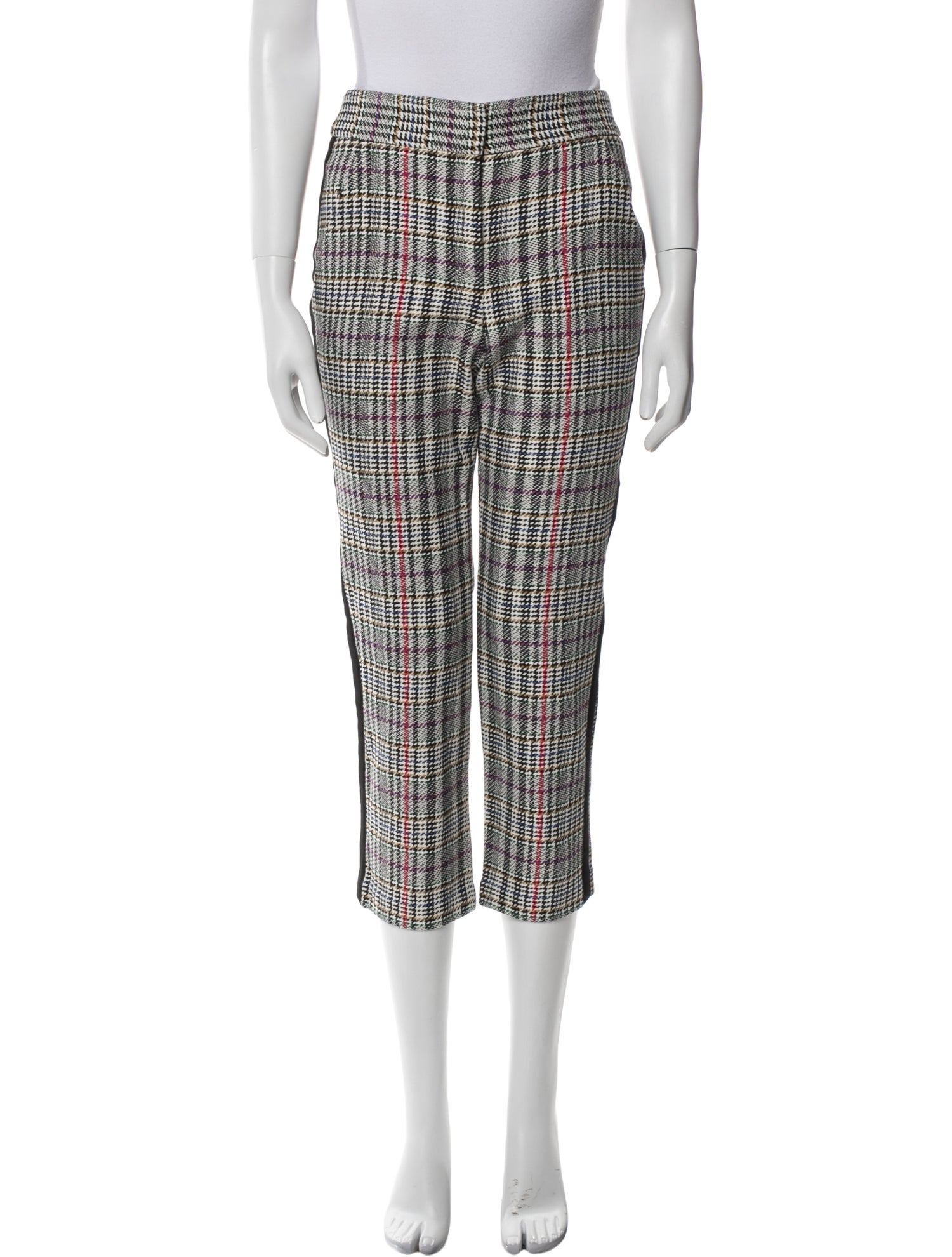 Veronica Beard Plaid Print Straight Leg Pants