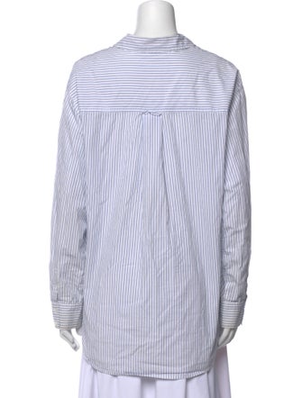 Veronica Beard Striped Long Sleeve Button-Up Top