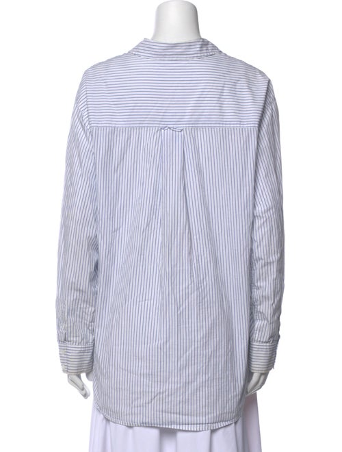 Veronica Beard Striped Long Sleeve Button-Up Top