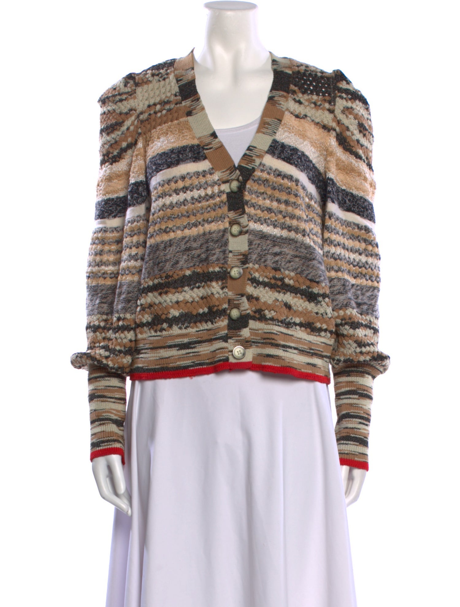 Veronica Beard Striped V-Neck Sweater