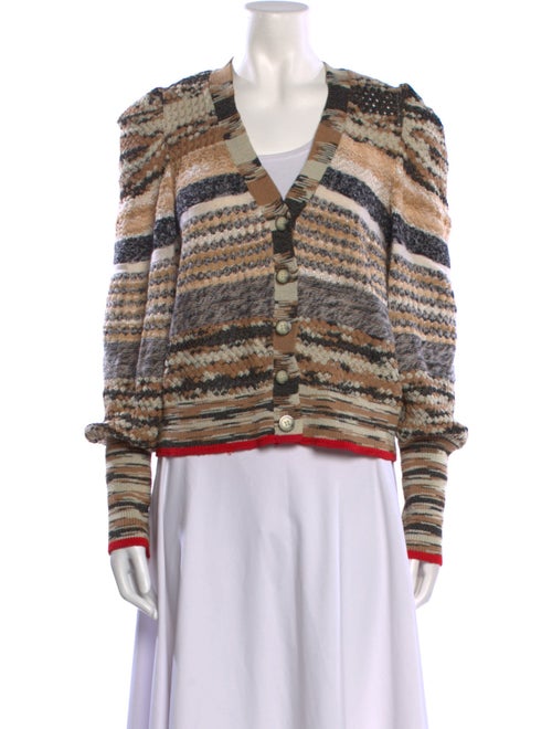 Veronica Beard Striped V-Neck Sweater