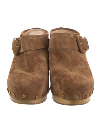 Veronica Beard Suede Studded Accents Mules