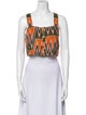 Veronica Beard Linen Printed Crop Top