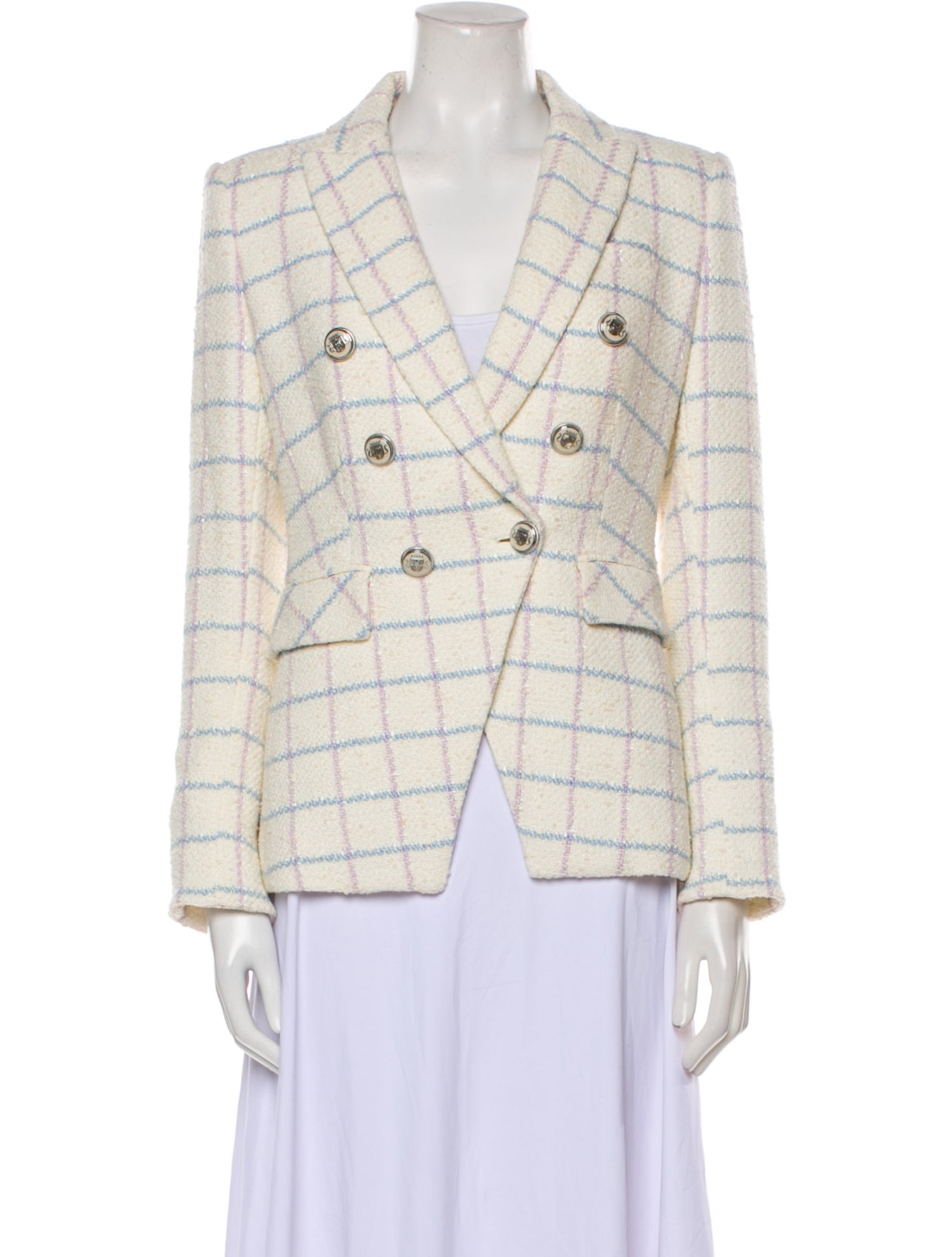Veronica Beard Plaid Print Blazer