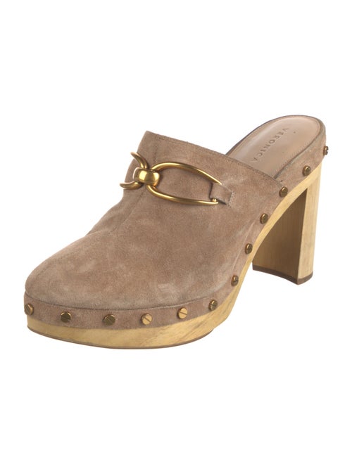 Veronica Beard Suede Studded Accents Mules