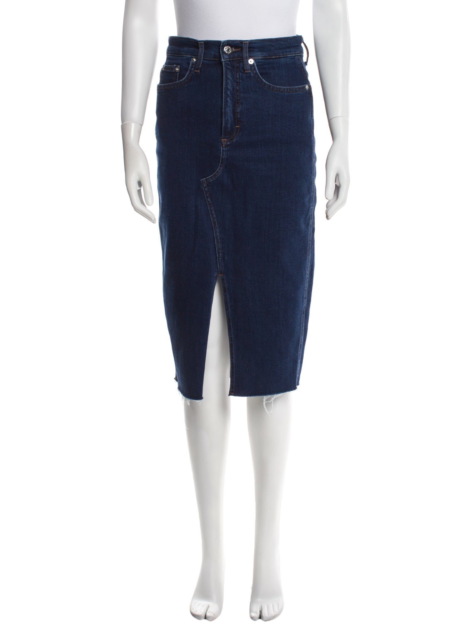 Veronica Beard Raw-Edge Trim Knee-Length Skirt