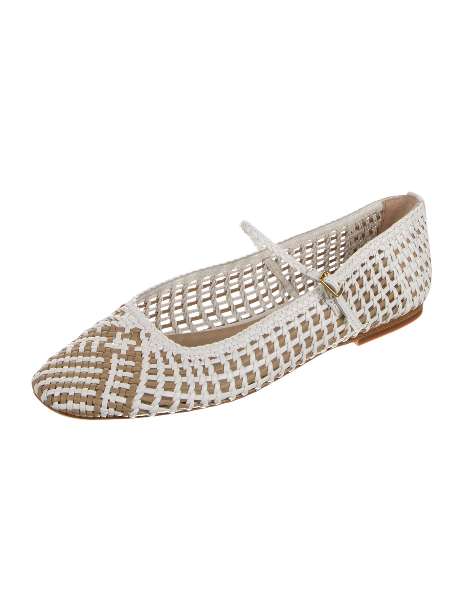Veronica Beard Leather Braided Accents Mary Jane Flats