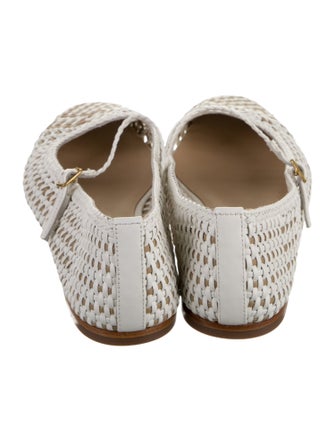 Veronica Beard Leather Braided Accents Mary Jane Flats