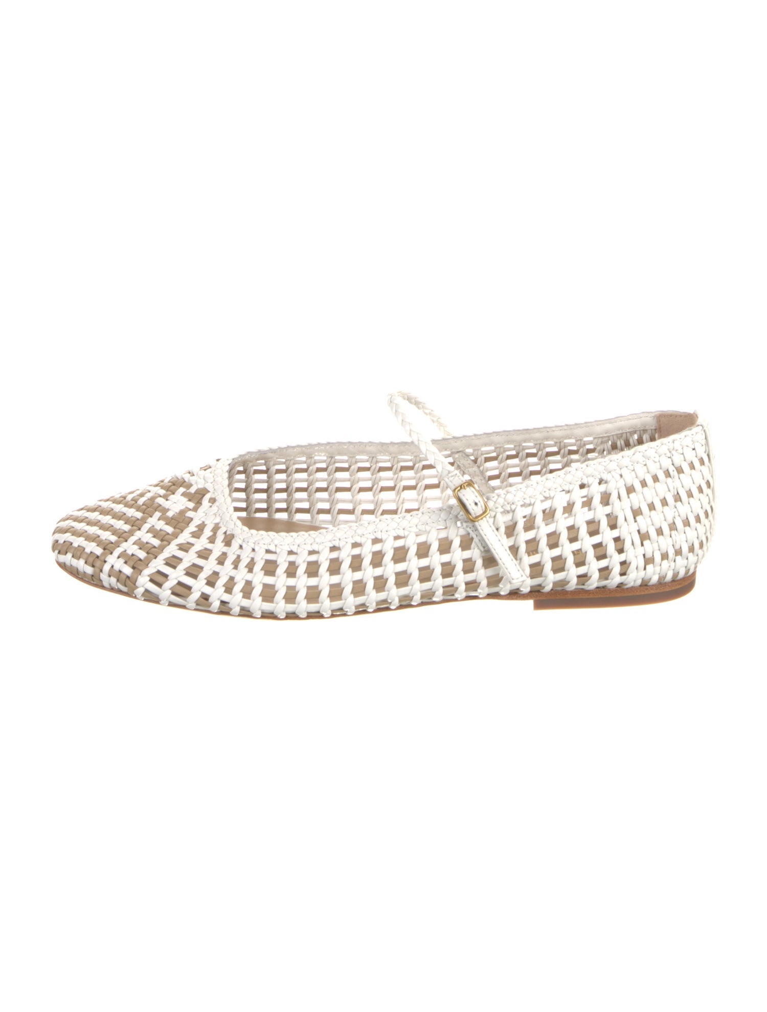 Veronica Beard Leather Braided Accents Mary Jane Flats