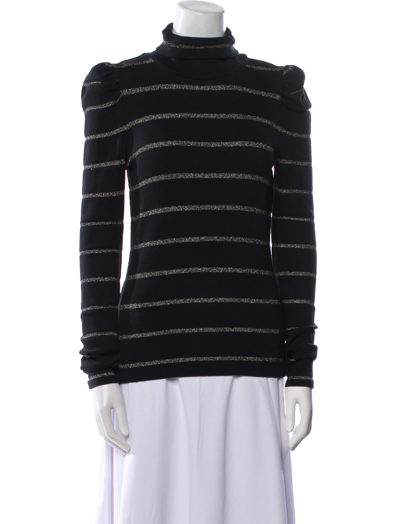 Veronica Beard Striped Turtleneck Top