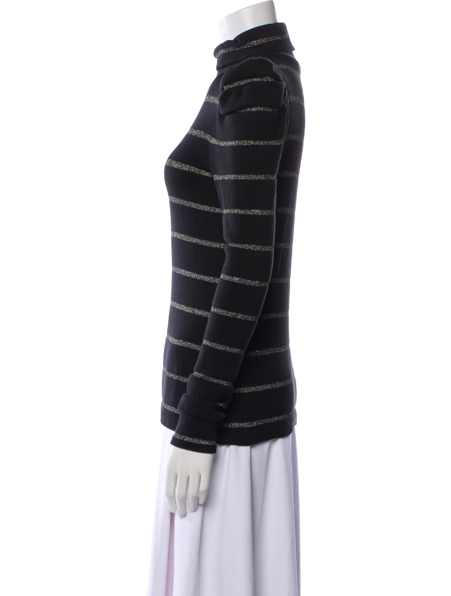 Veronica Beard Striped Turtleneck Top