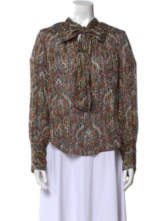 Veronica Beard Silk Paisley Print Blouse