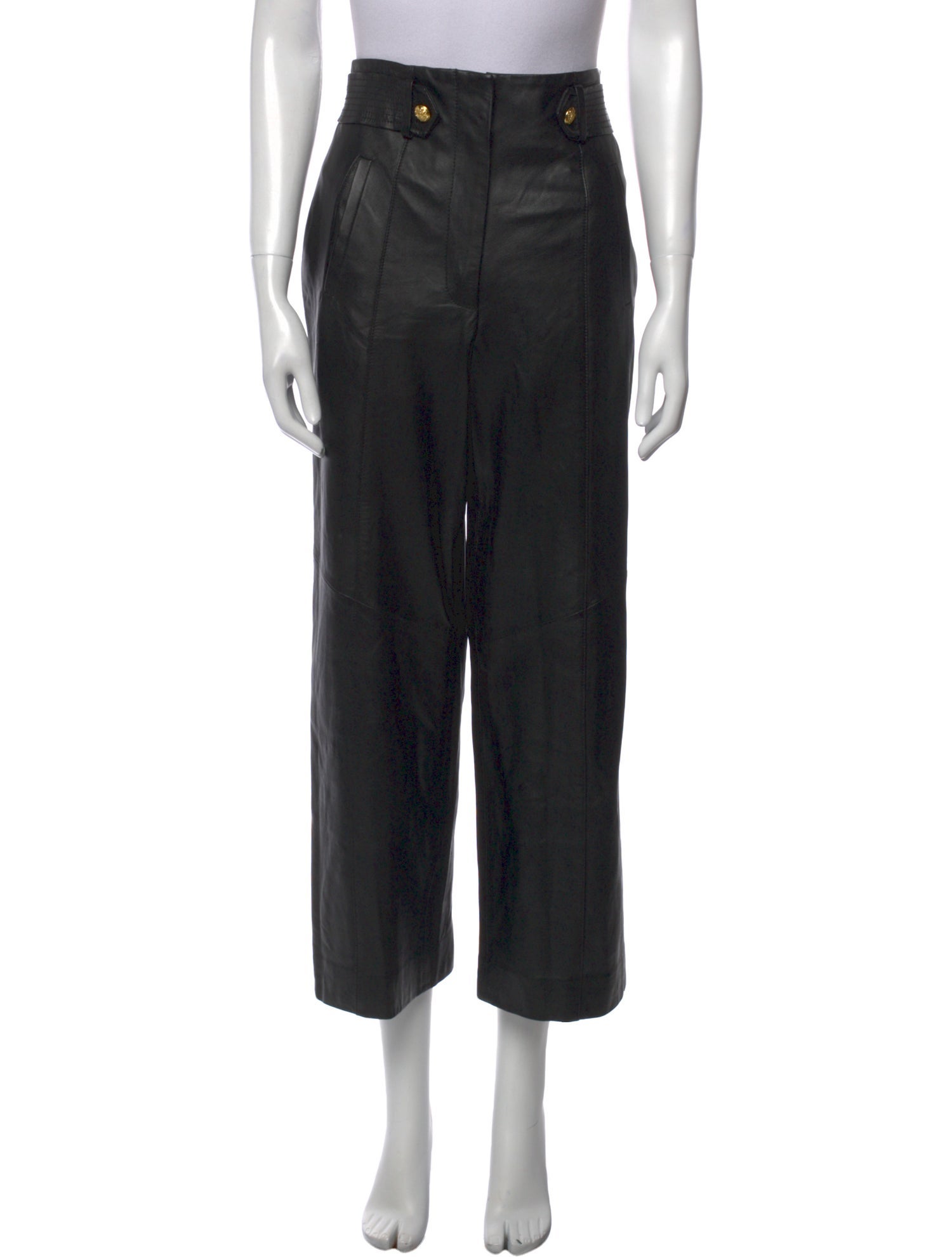 Veronica Beard Lamb Leather Straight Leg Pants w/ Tags