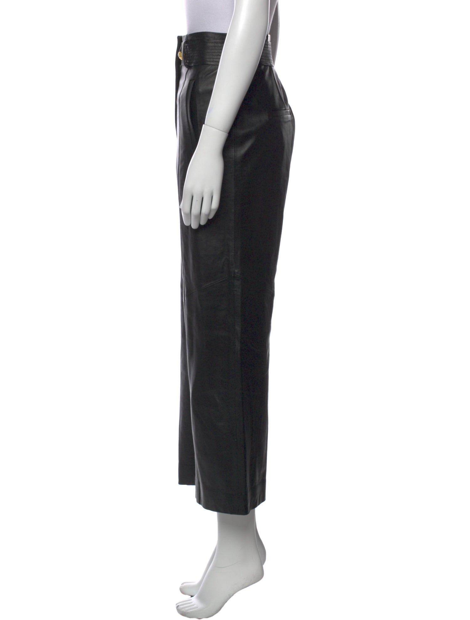 Veronica Beard Lamb Leather Straight Leg Pants w/ Tags
