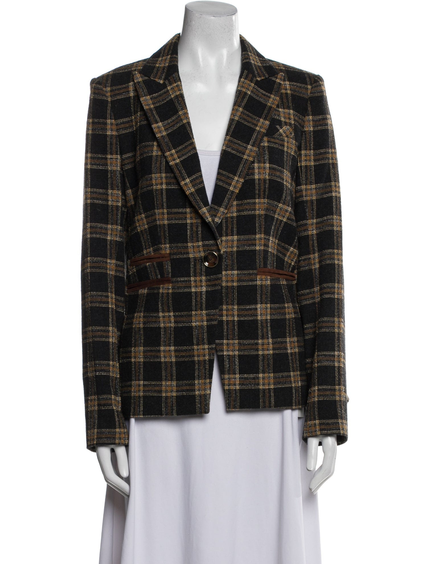 Veronica Beard Plaid Print Blazer