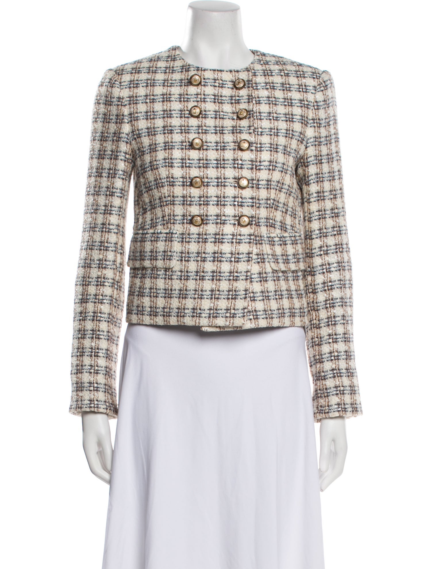 Veronica Beard Tweed Pattern Evening Jacket